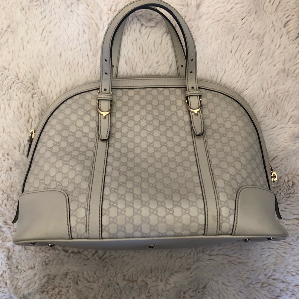 Gucci Microguccissima Gray Monogram Dome Satchel - Picture 2 of 8